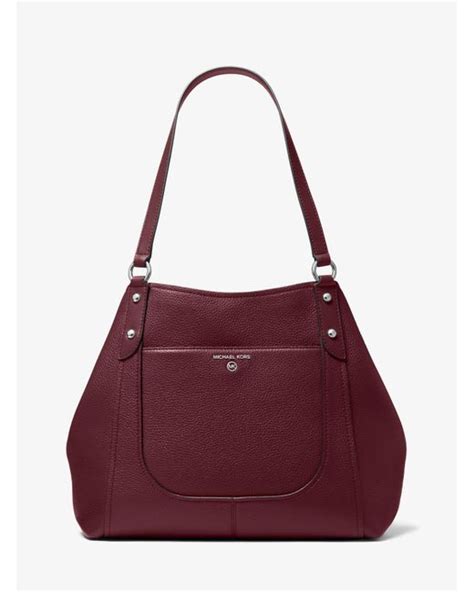 michael kors merlot tote|Michael Kors leather satchel large.